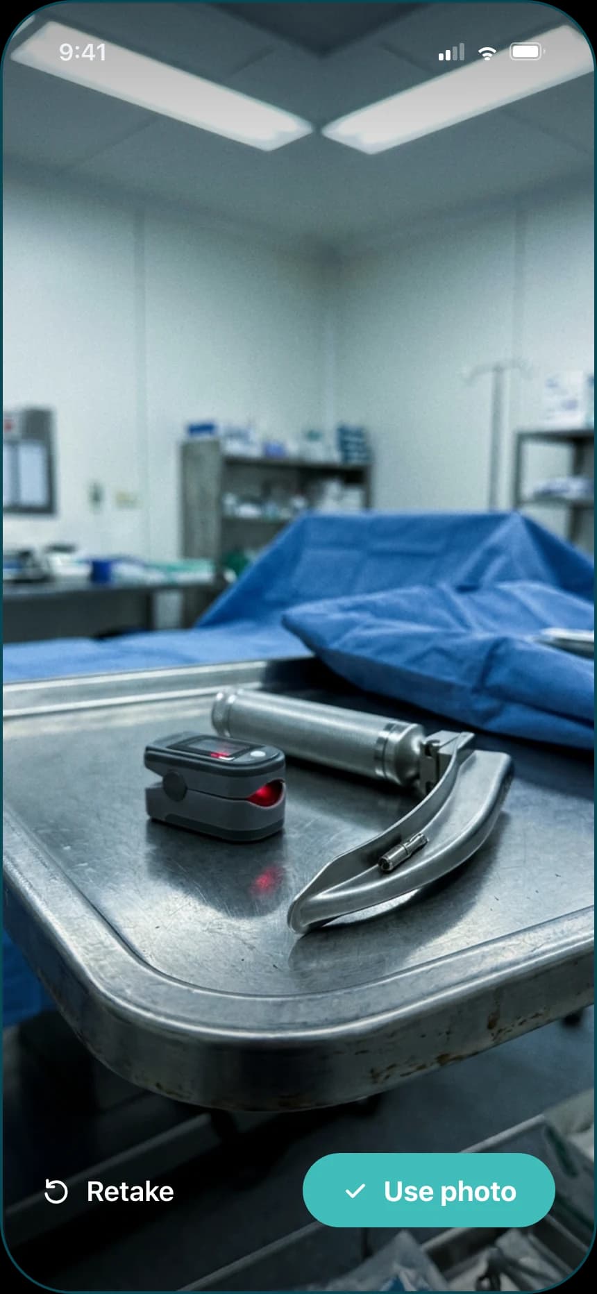 Synapse Chat in-app camera capturing clinical equipment without saving to the camera roll